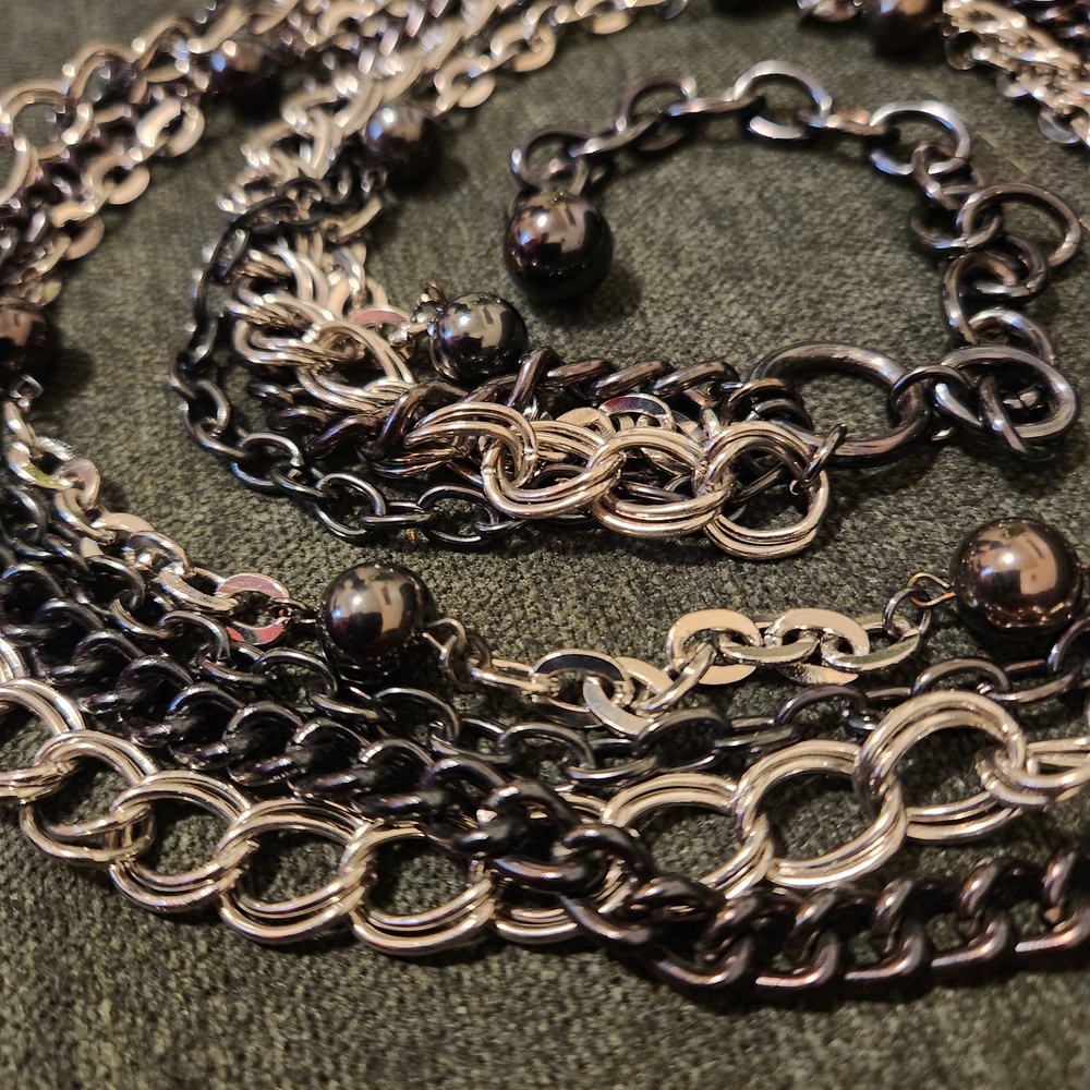 Elegant Black and Silver Chain Belt